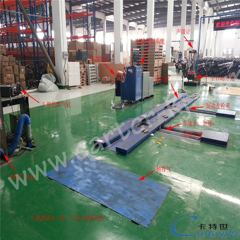 Linea di collaudo per motociclette con motore da 10kW per test accurati di velocità di frenata e carico