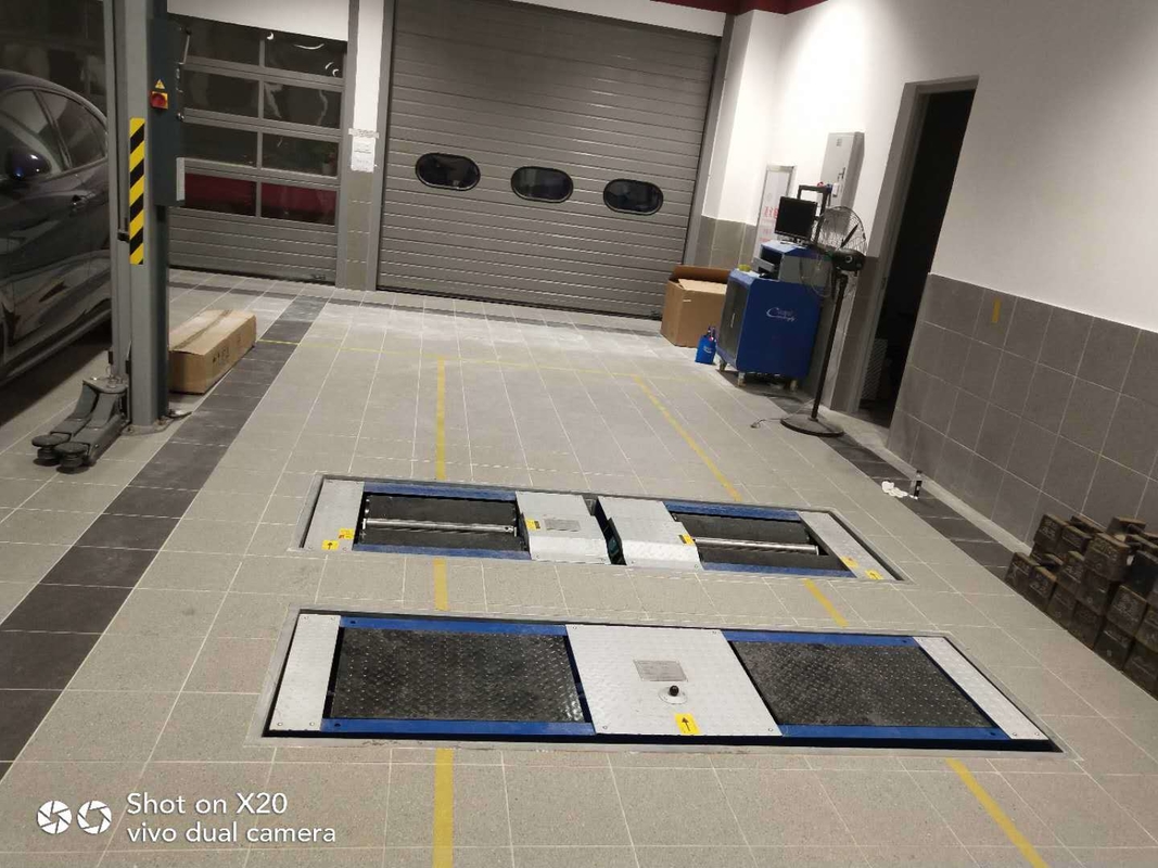 CTGT-3-3B 3 in 1Linea di prova del veicolo Testatore di freni a rulli mobili a doppia piastra 3000kg Testatore di slittamento laterale