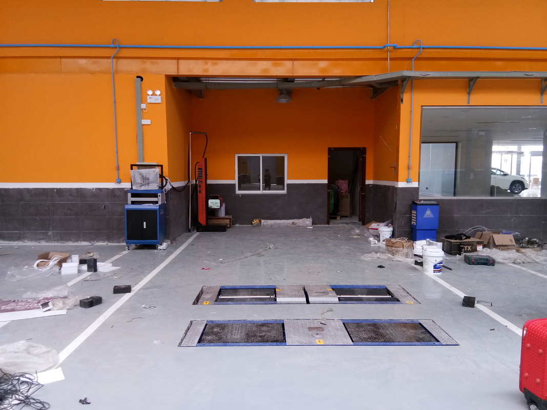 CTGT-3-3B 3 in 1Linea di prova del veicolo Testatore di freni a rulli mobili a doppia piastra 3000kg Testatore di slittamento laterale