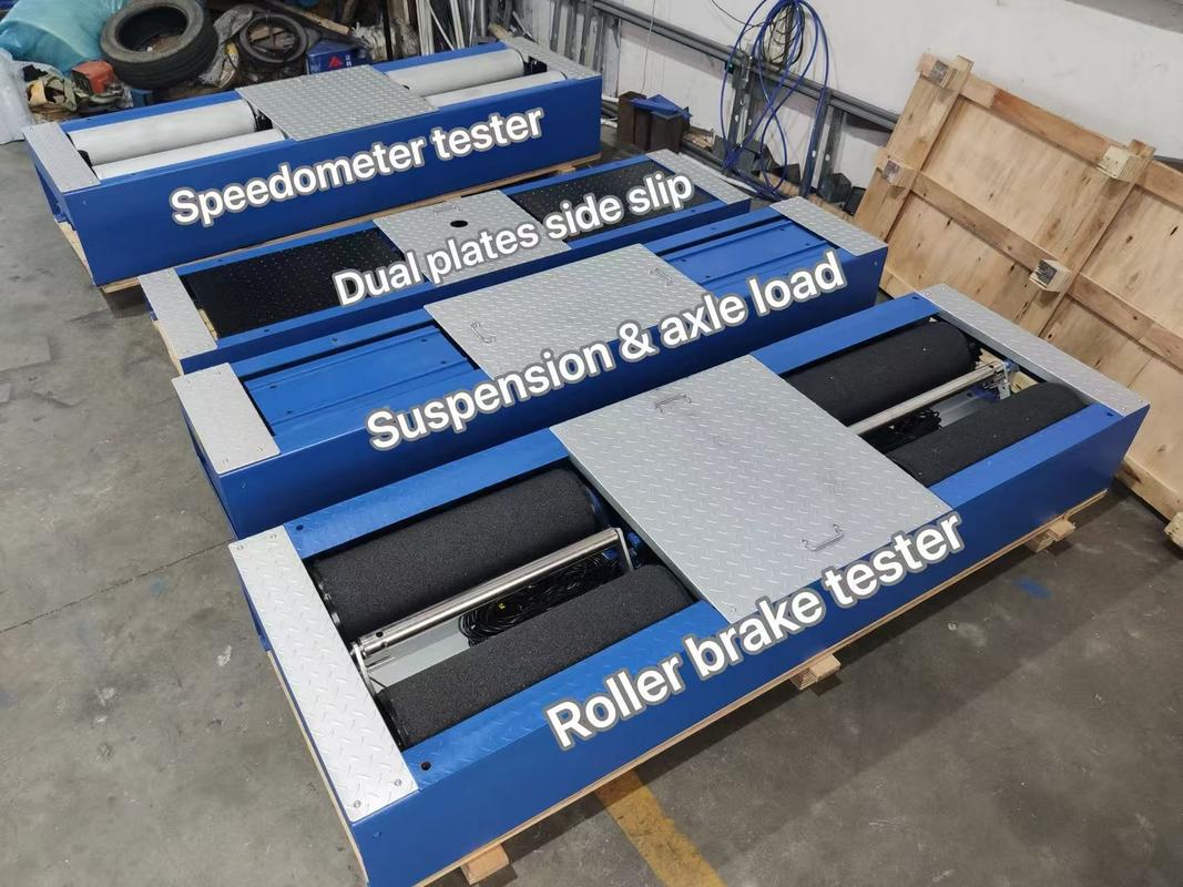 Testatore di freni a rulli 5 in 1 con carico massimo dell'asse di 4000 kg Rulli di levigatura brevettati e computer di controllo industriale