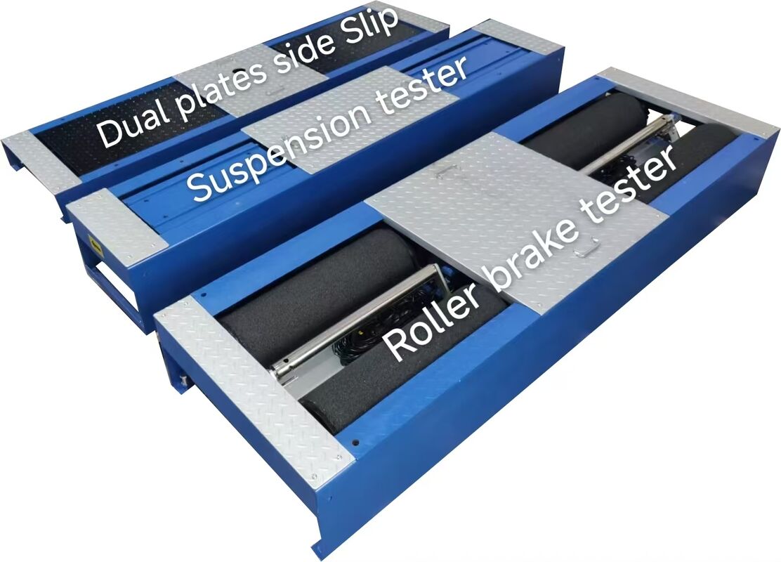 CTGT-3-4 Linea di prova del veicolo a rulli 4 in 1 Provatore di freni a rulli con carico sull'asse Provatore di scivolamento laterale a piastra singola Provata di sospensione