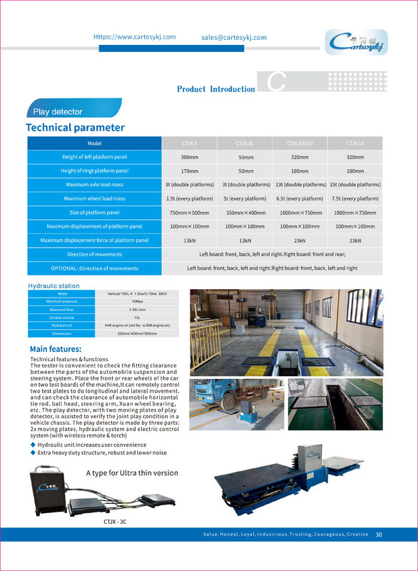 Cartesykj CTJX-3C basso profilo ultra sottile Detettore di gioco del veicolo Detettore di gioco congiunto Equipaggiamento di ispezione del veicolo per auto
