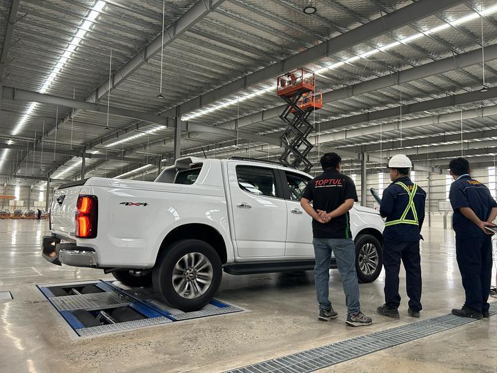 Cartesy marca CTGT-3-3C Tester per freni a rulli Roller Trinity Vehicle Test Line con carico sull'asse Tester di slittamento laterale a piastra singola per veicoli leggeri