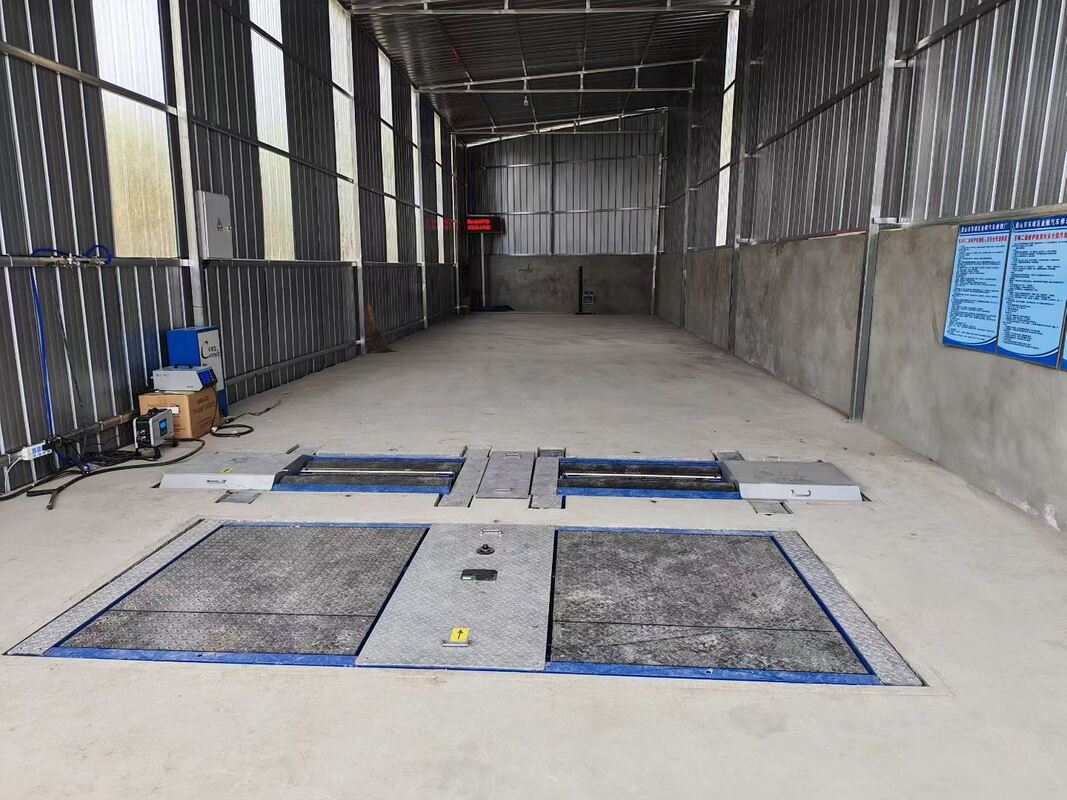 Pista di prova per camion Cartesy per officine di riparazione, banco prova freni a rulli per autoveicoli, forze con carico per asse, piastre doppie, tester di scivolamento laterale, capacità 10T